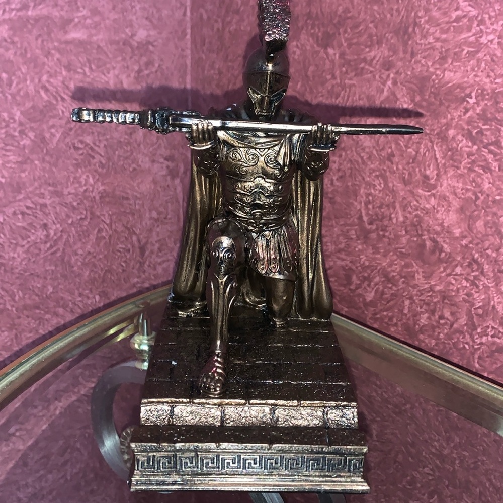 Knight Pen or Cell Phone Holder Letter Opener With Bronze Like Finish